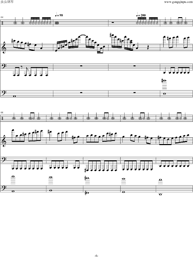 [修正]摇滚版卡农-钢琴谱(钢琴曲)-帕赫贝尔-Pachelbel6