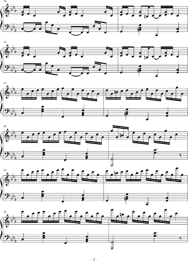 克罗地亚狂想曲-(完整版)-钢琴谱(钢琴曲)-马克西姆2