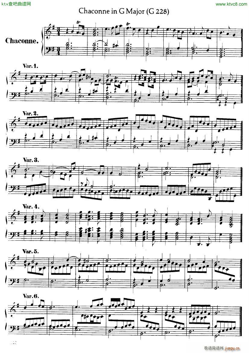 Handel Chaconne in G major G2281