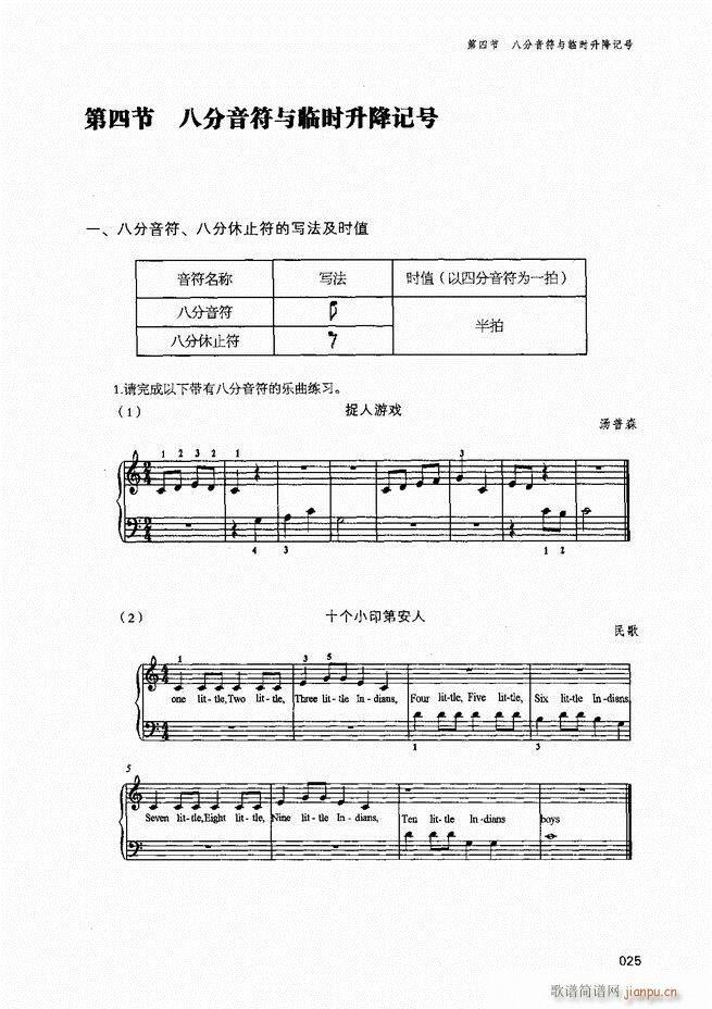 成人钢琴基础教程目录1-8027