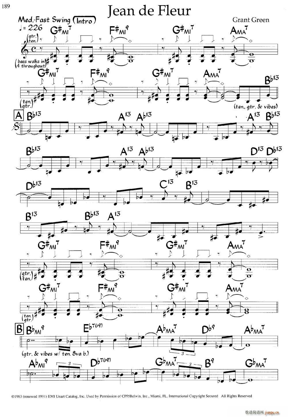 Jean de Fleur（爵士钢琴曲）1