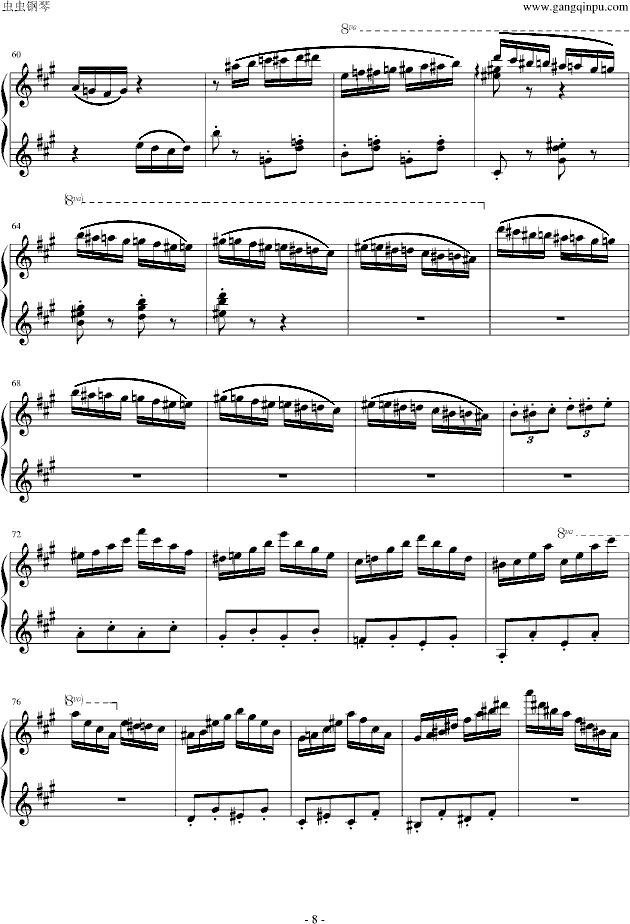 李斯特 《匈牙利狂想曲第11号》-钢琴谱(钢琴曲)-李斯特8