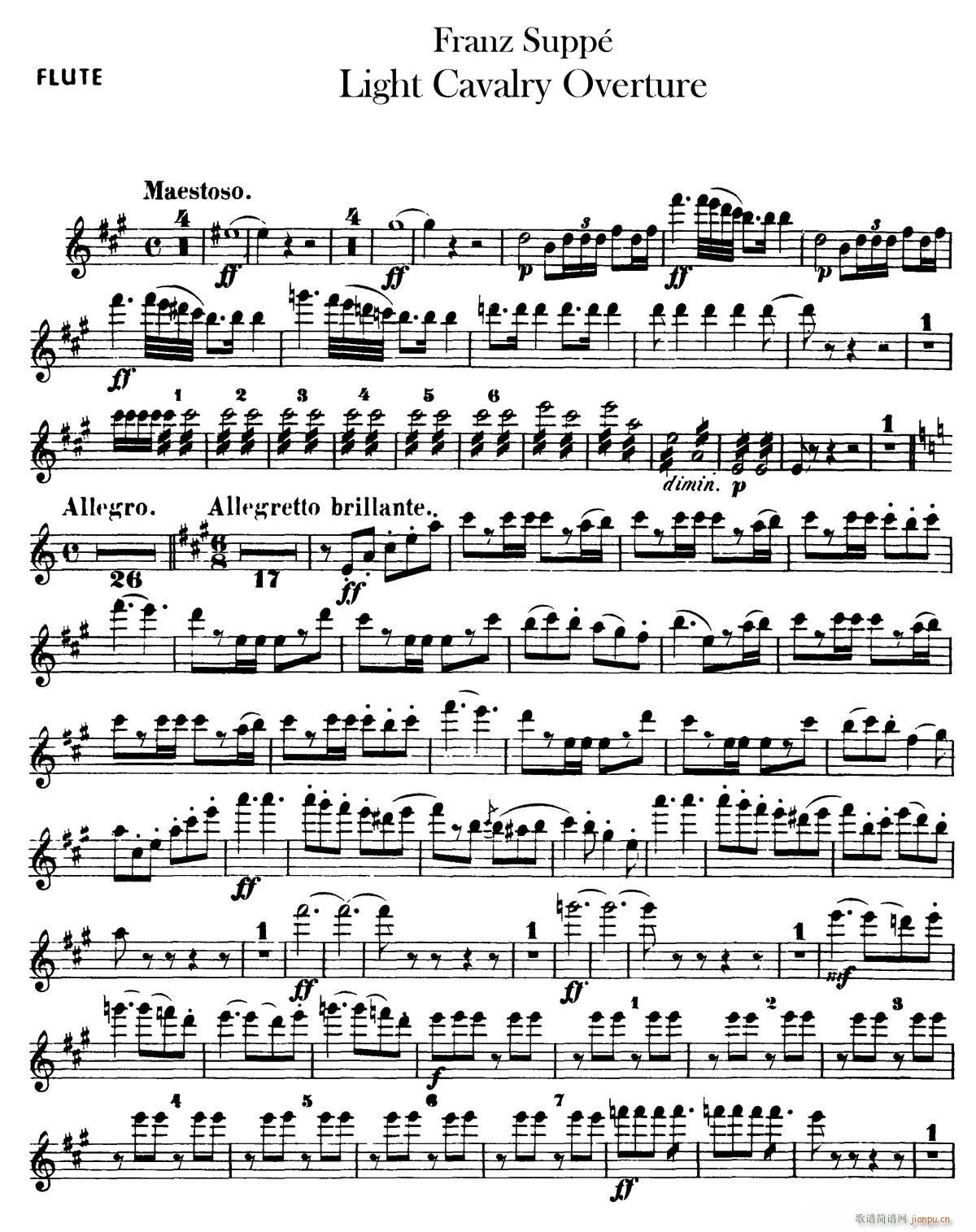 Light Cavalry Overture(轻骑兵序曲)(管乐合奏长笛分谱)1