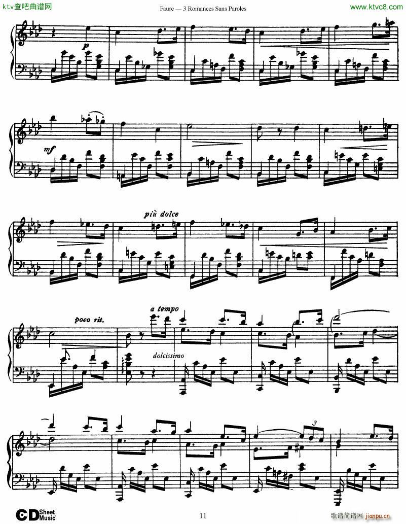 Faure 3 Romances Sans Paroles11