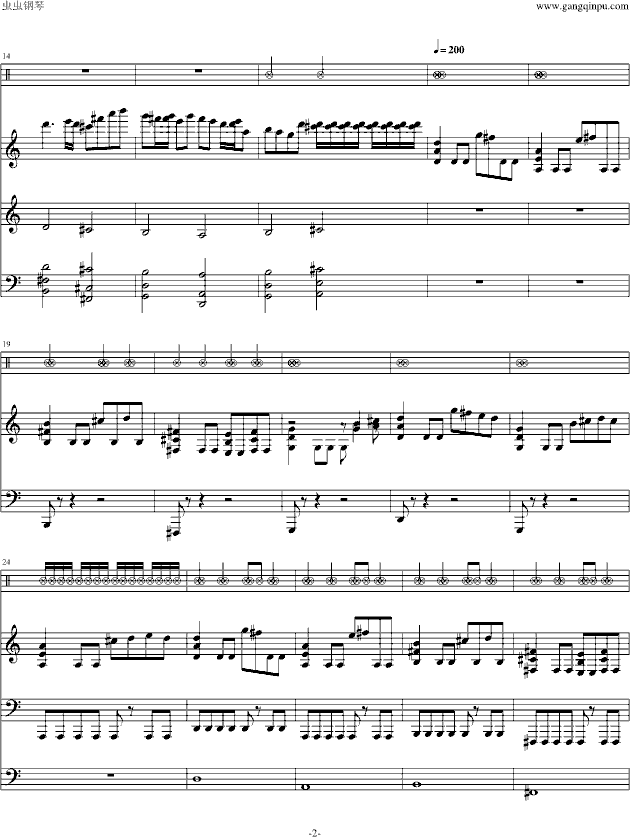 [修正]摇滚版卡农-钢琴谱(钢琴曲)-帕赫贝尔-Pachelbel2