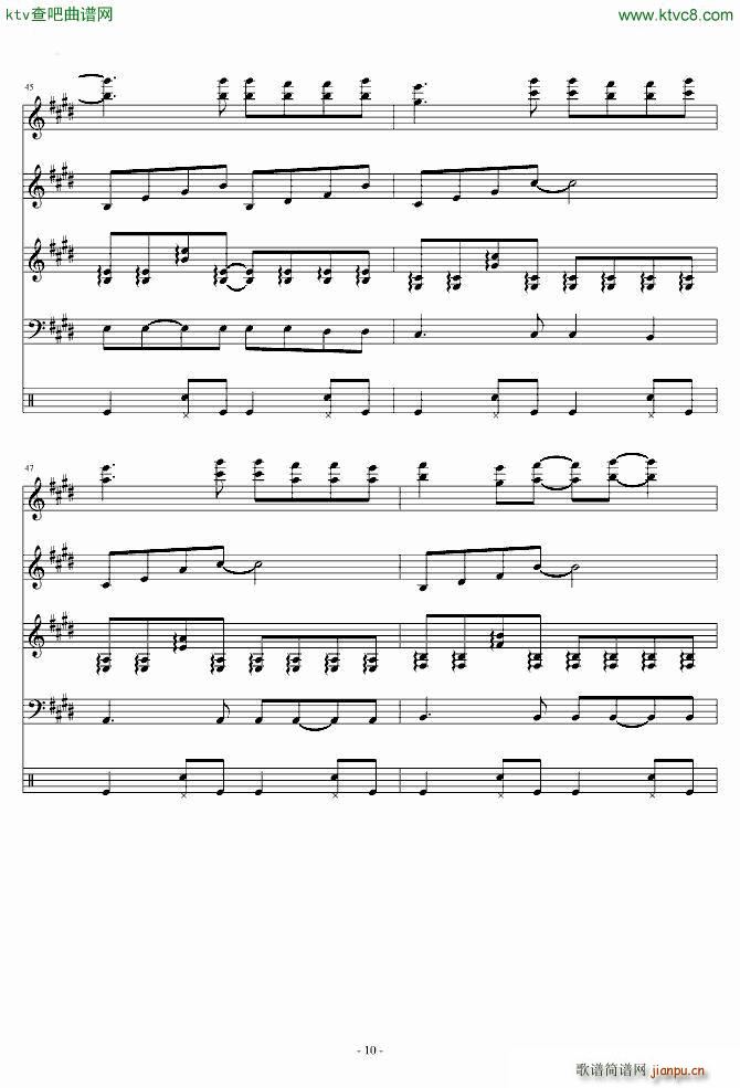 阳光宅男 乐队版 乐队谱_周杰伦10