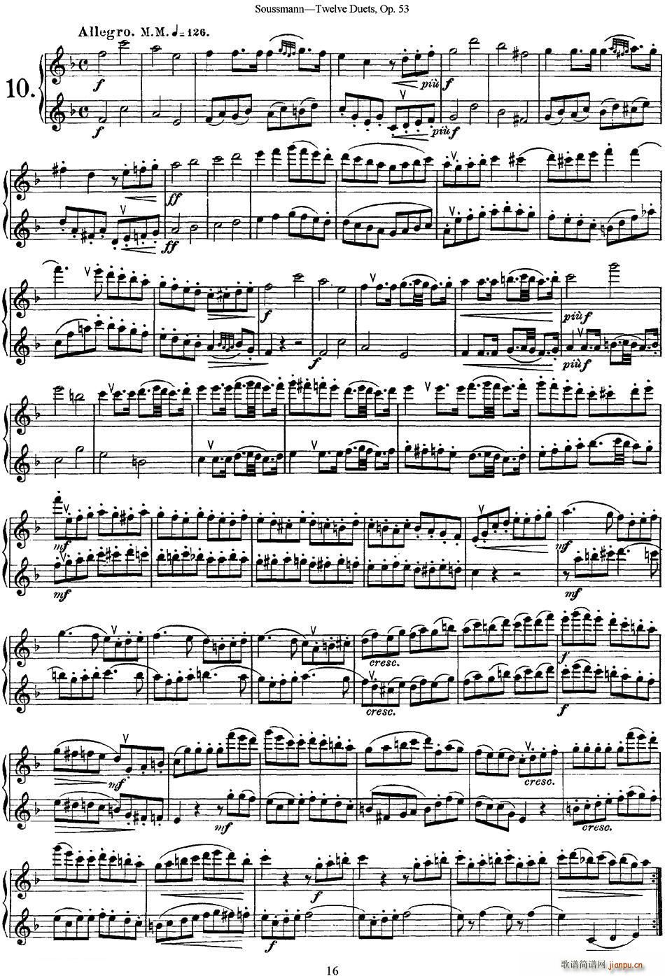 苏斯曼12首长笛重奏曲Op 53(NO 10-NO 11)1