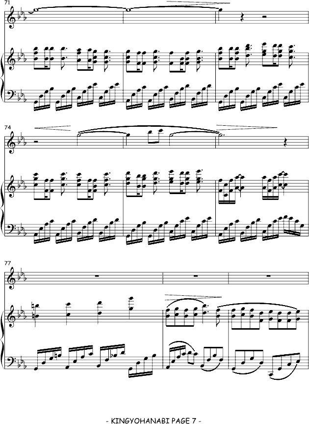 金鱼花火（弹唱版）-钢琴谱(钢琴曲)-大�V爱7