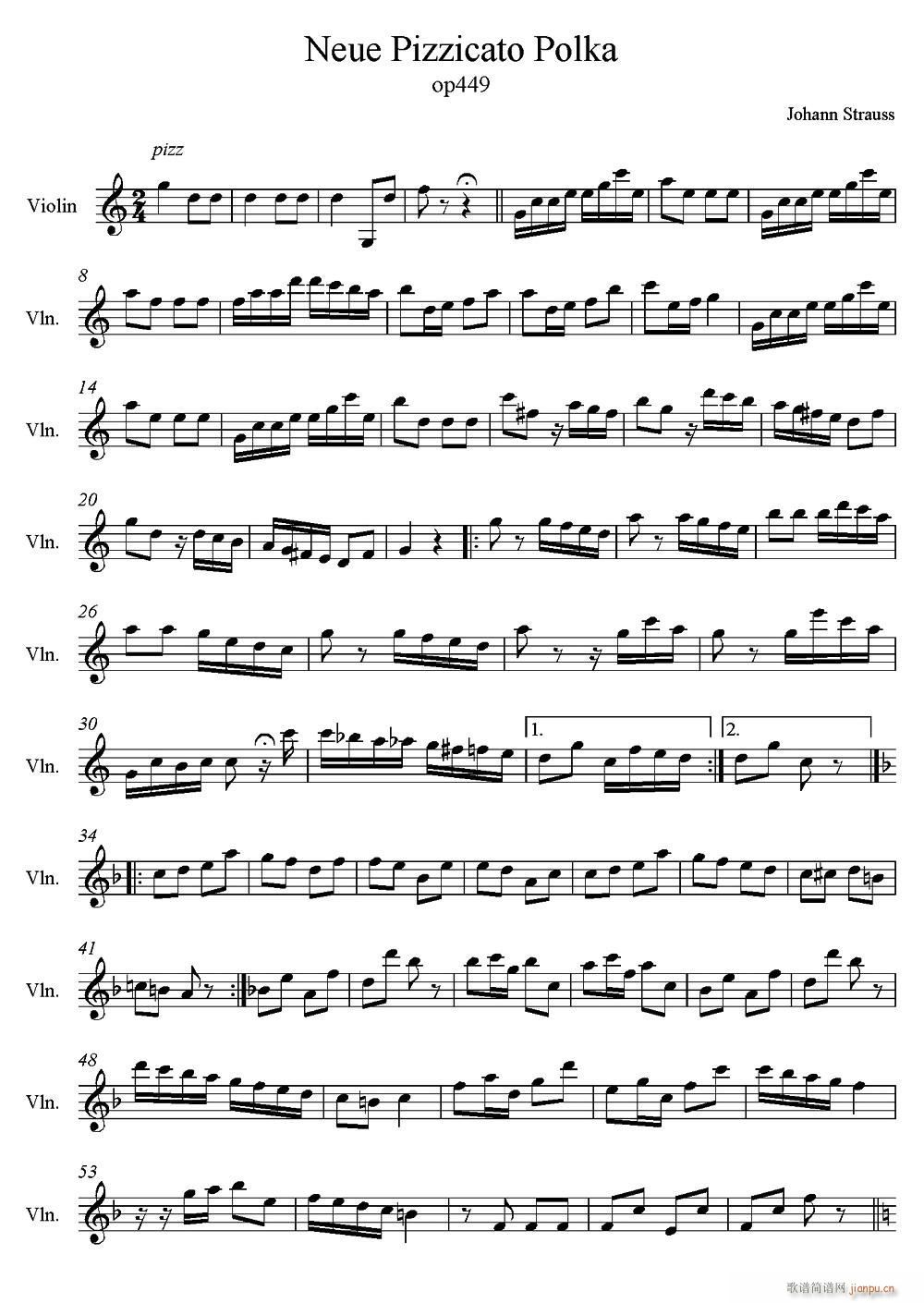 Neue Pizzicato Polka Op 449(新拨弦波尔卡)1