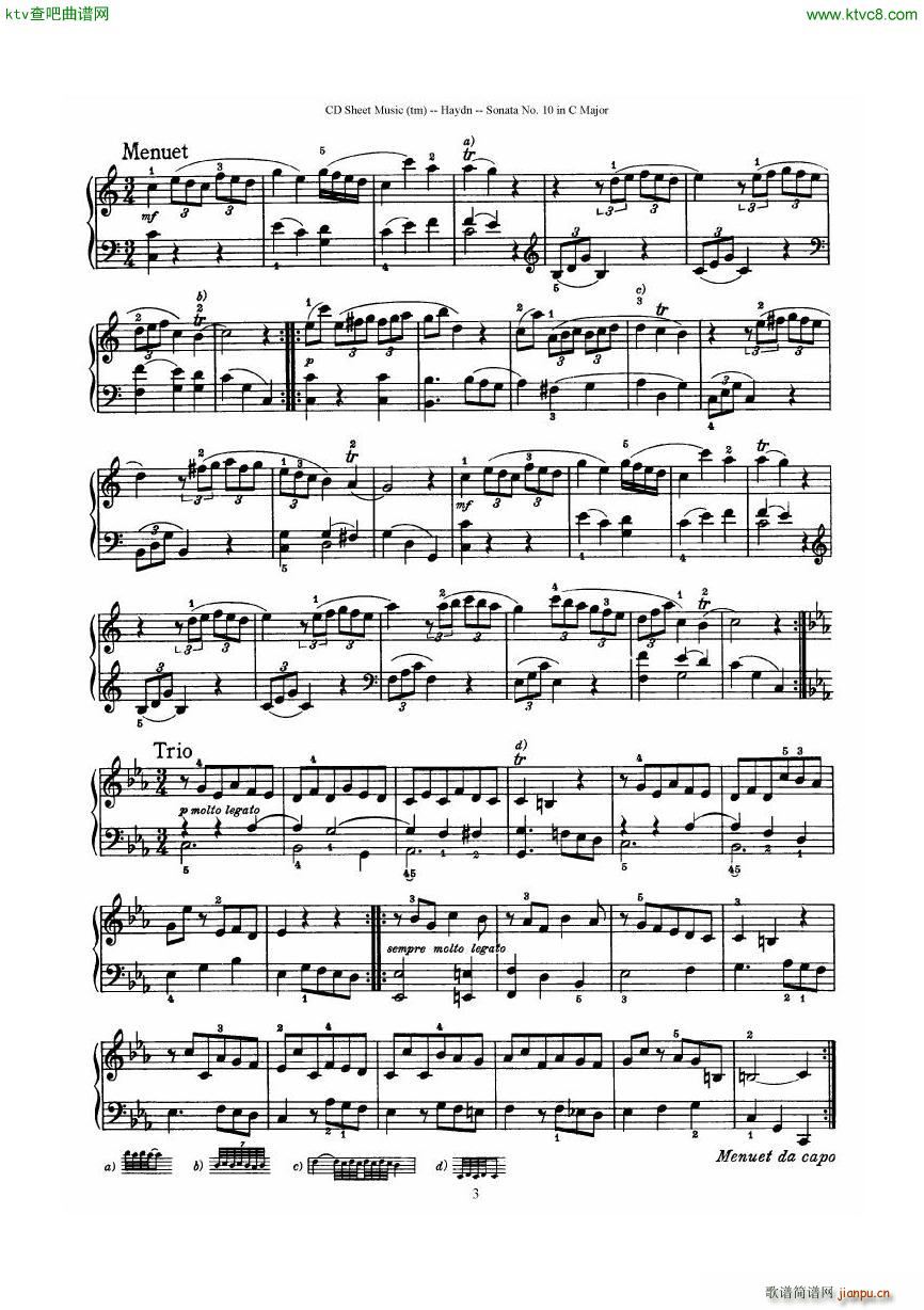 Haydn Joseph Sonata no 10 in C Major3