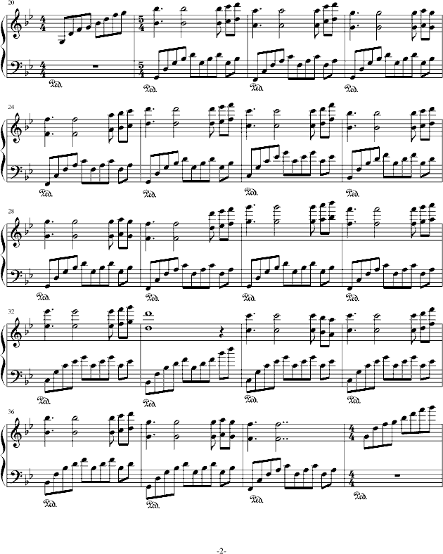 《忧伤的钢琴》最深情的效果-钢琴谱(钢琴曲)-hbfdh2