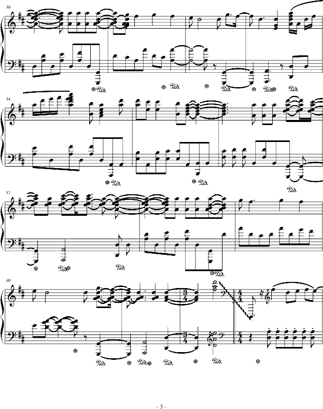 动画片《死神》主题曲《ほうき星》-钢琴谱(钢琴曲)-动漫影视3