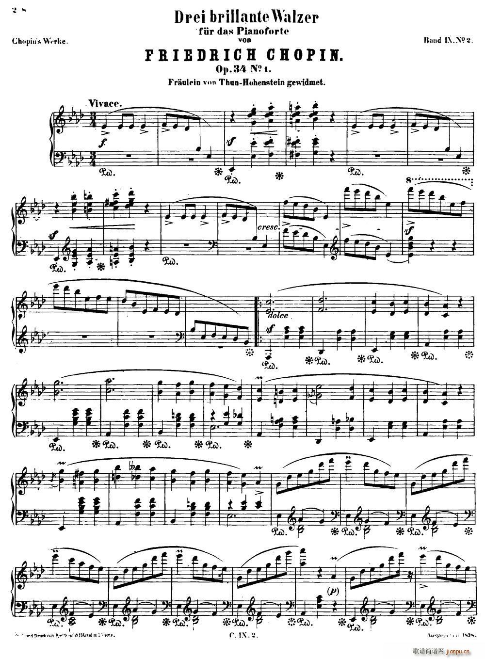 Valse brillante Op34 No1(降A大调华丽圆舞曲Op 34-1 )1