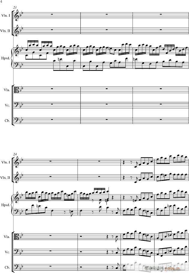 羽管键琴协奏曲 第一乐章 不太快的快板_亨德尔4