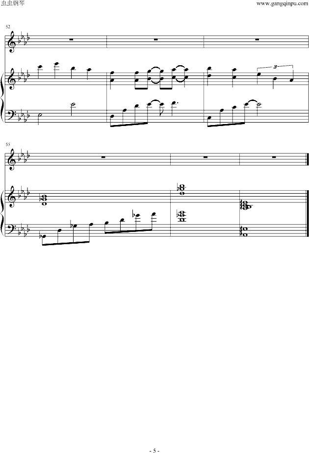 练习（弹唱版）-钢琴谱(钢琴曲)-刘德华5