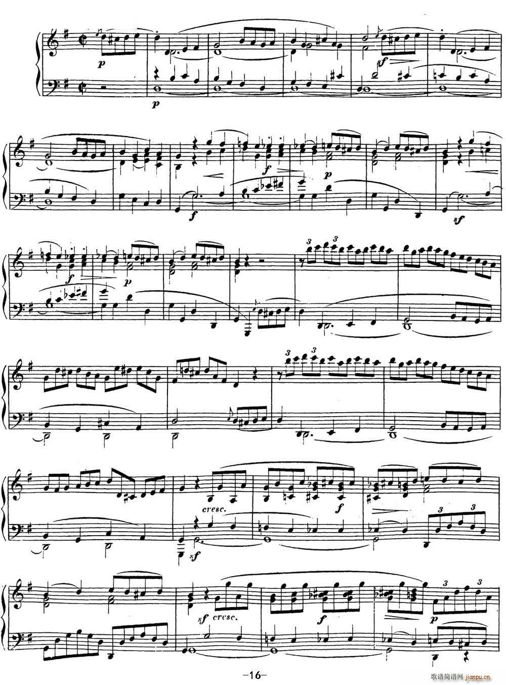 贝多芬钢琴奏鸣曲16 G大调 Op 31 No 1 G major16