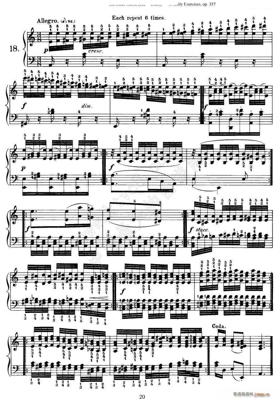 Czerny - 40 Daily Exerci Op 337（16―20）（40首日常训练曲）3