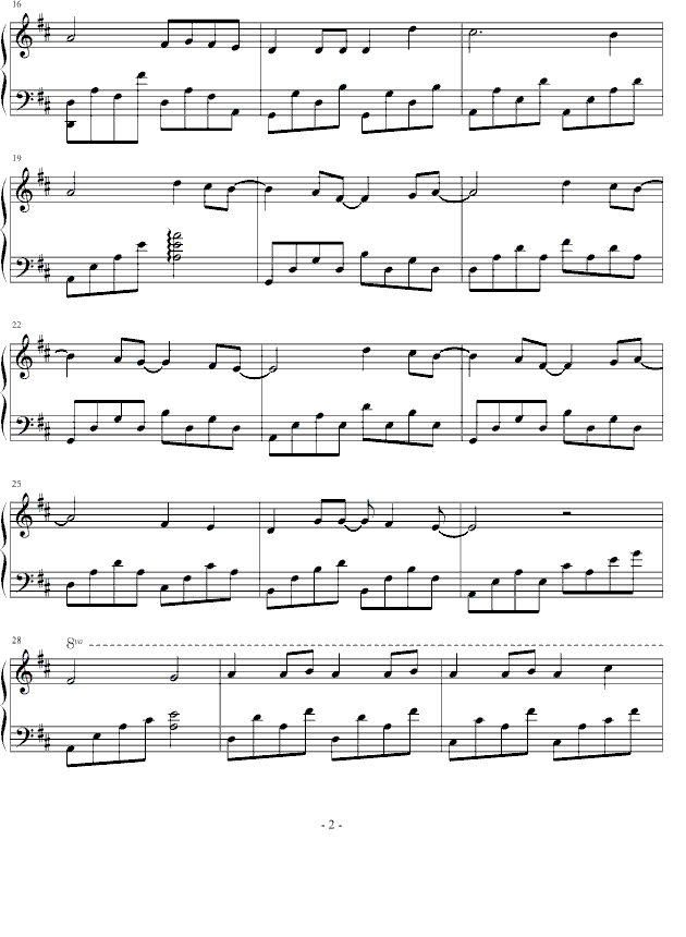 Valder Fields（文武贝钢琴版）-钢琴谱(钢琴曲)-tamas wells2