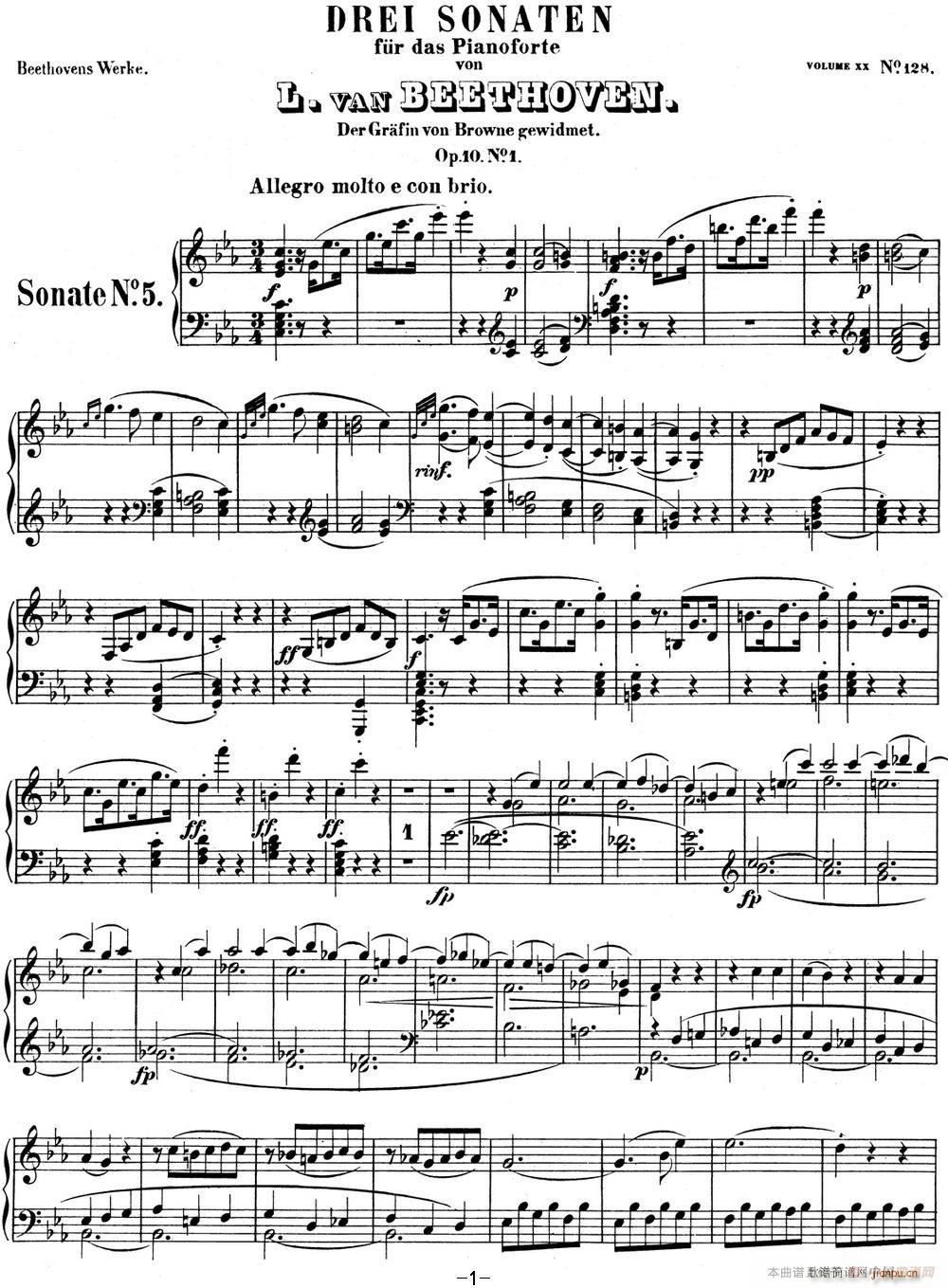 贝多芬钢琴奏鸣曲05 c小调 op 10 No 1 C minor31