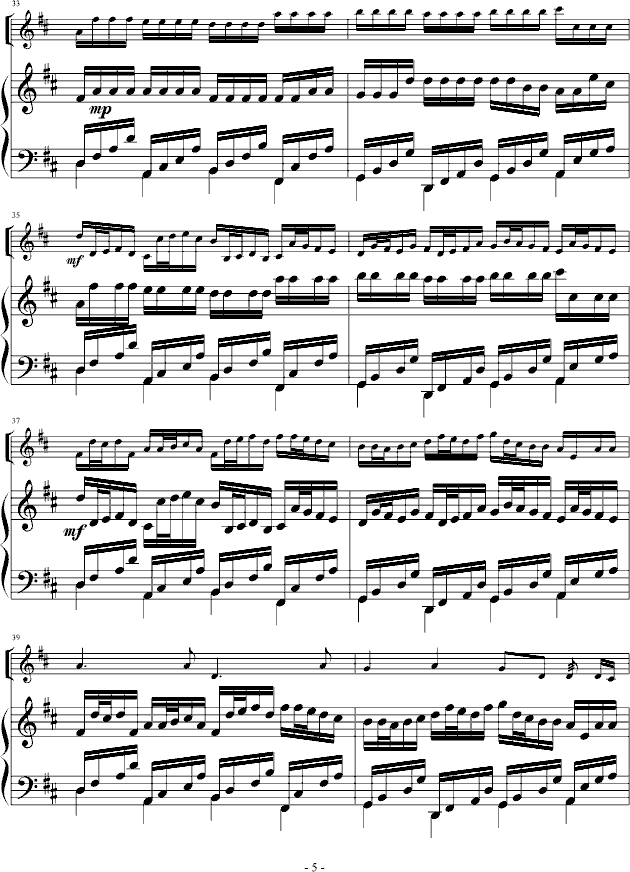 卡农 古筝版-钢琴谱(钢琴曲)-帕赫贝尔-Pachelbel5