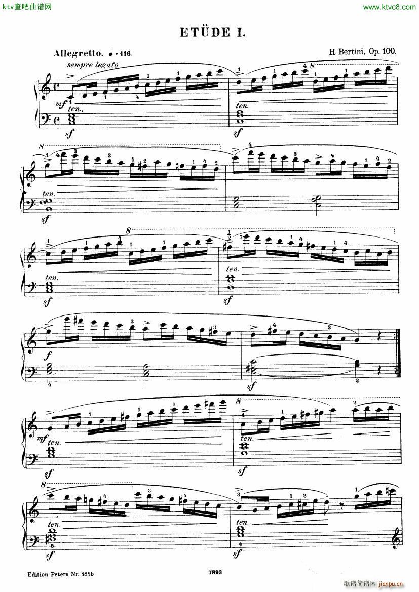 Henri Bertini 1798 1876 25 Easy Etudes Op 1003