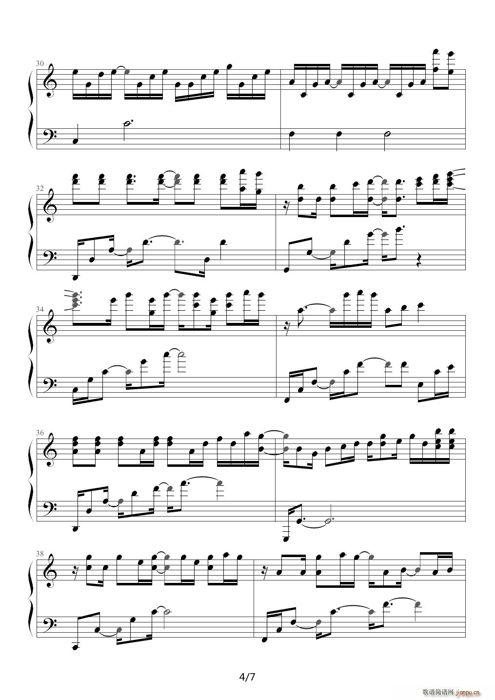 Monster（钢琴版 BigBang） F调4