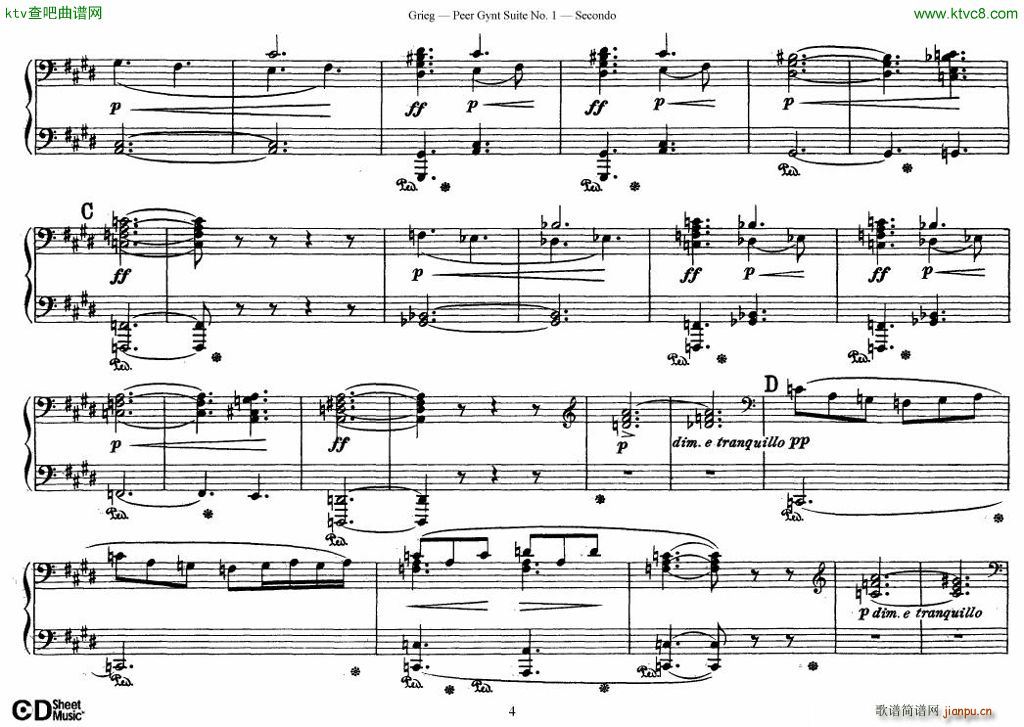 Grieg Two Symphonic Dances 4 Hands4