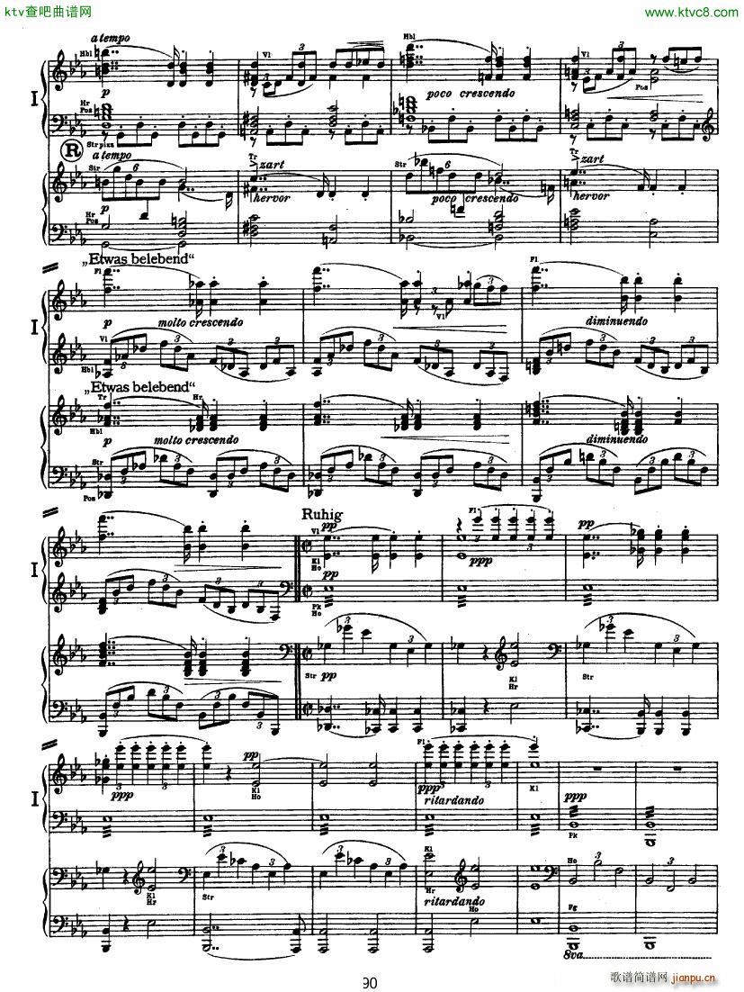 Bruckner Symphony No 4 4 hands arr 二39