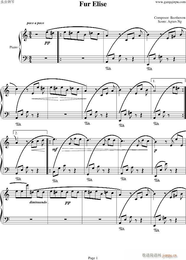 Fur Elise-agnesng版_贝多芬-beethoven1