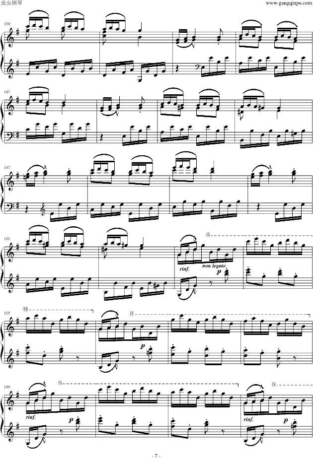 李斯特《匈牙利狂想曲第7号》 一首欢快活泼的舞曲-钢琴谱(钢琴曲)-李斯特7