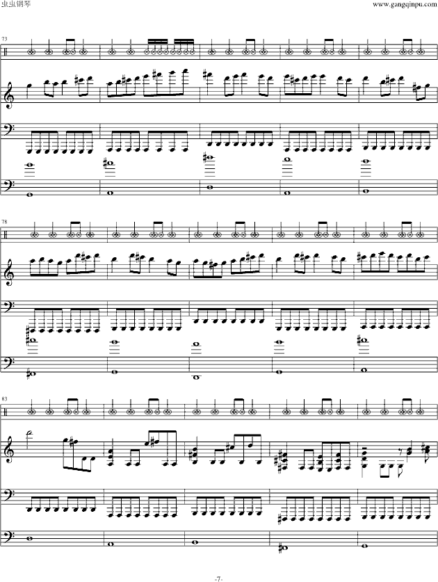 [修正]摇滚版卡农-钢琴谱(钢琴曲)-帕赫贝尔-Pachelbel7