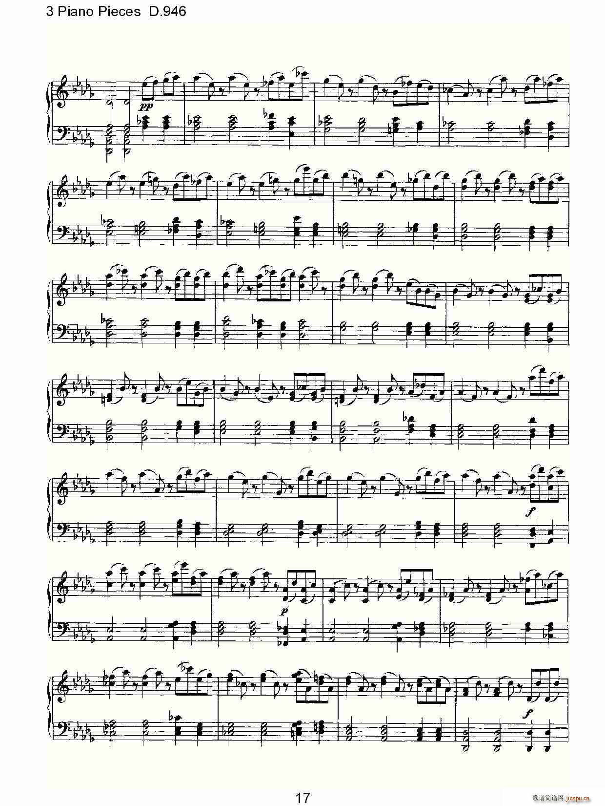 3 Piano Pieces D.946（钢琴三联奏D.946）17