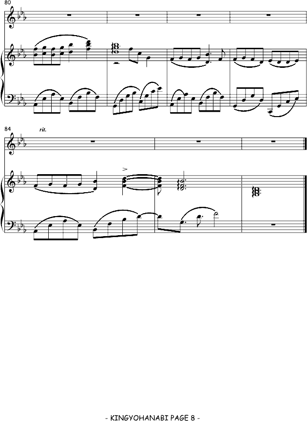金鱼花火（弹唱版）-钢琴谱(钢琴曲)-大�V爱8