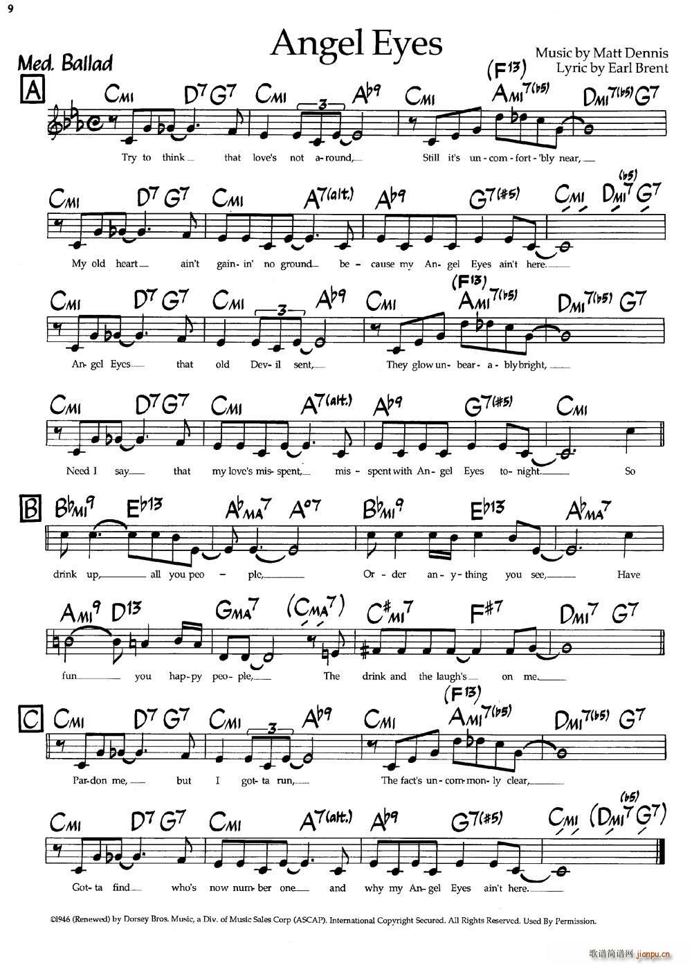 Angel Eyes(爵士钢琴曲)1