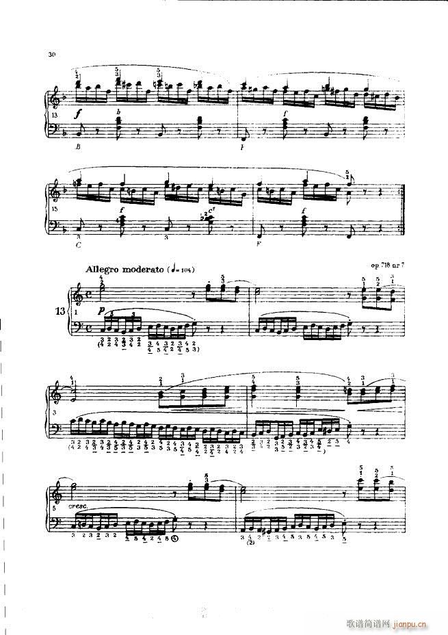 车尔尼手风琴练习曲集 Ⅲ30