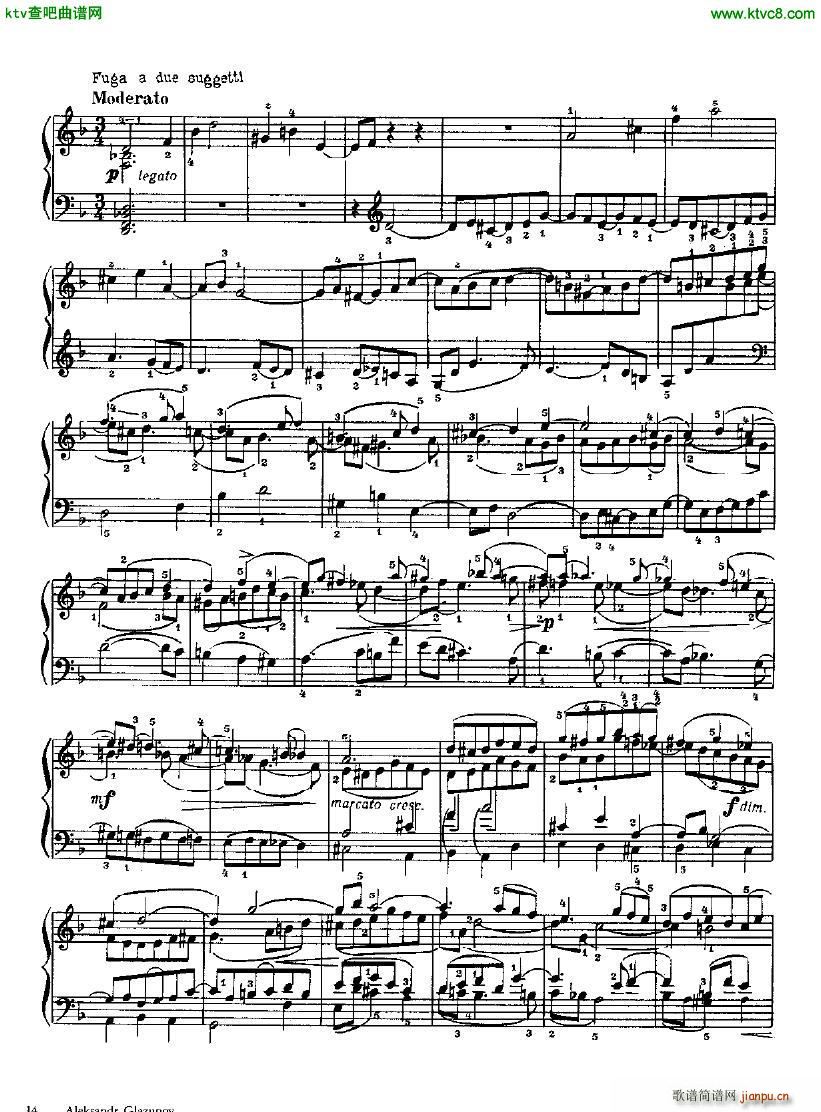 Glazunov Prelude and Fugue in D minor op 624