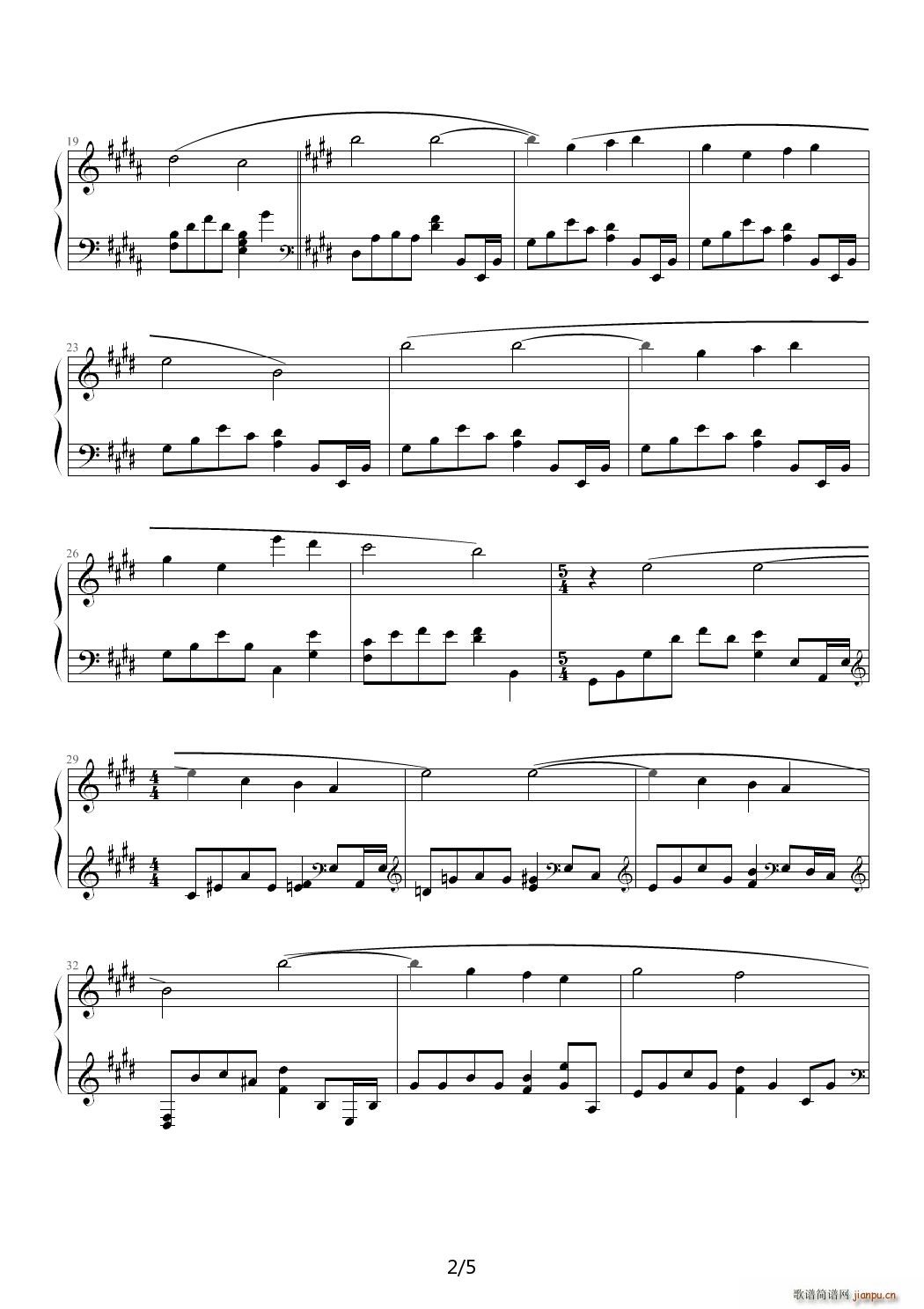 佛瑞《摇篮曲》 E调2