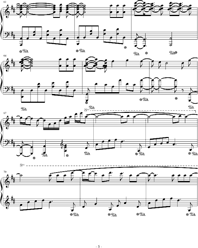 动画片《死神》主题曲《ほうき星》-钢琴谱(钢琴曲)-动漫影视5