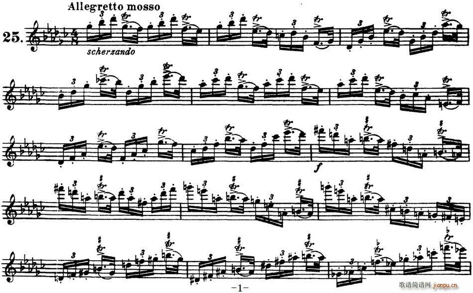柯勒30首高级长笛练习曲作品75号(NO 25)1