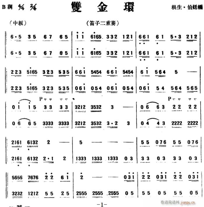 双金环(笛子二重奏) 笛箫1