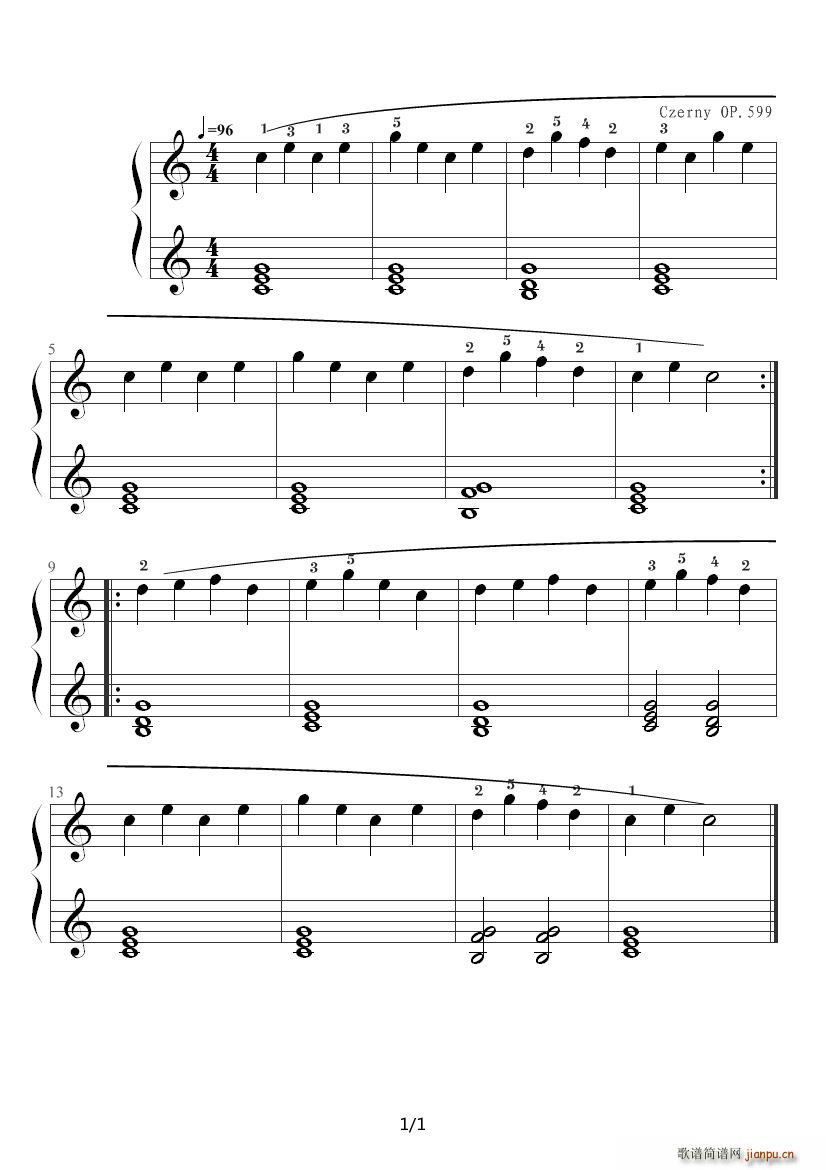 车尔尼599 NO 11 C调1