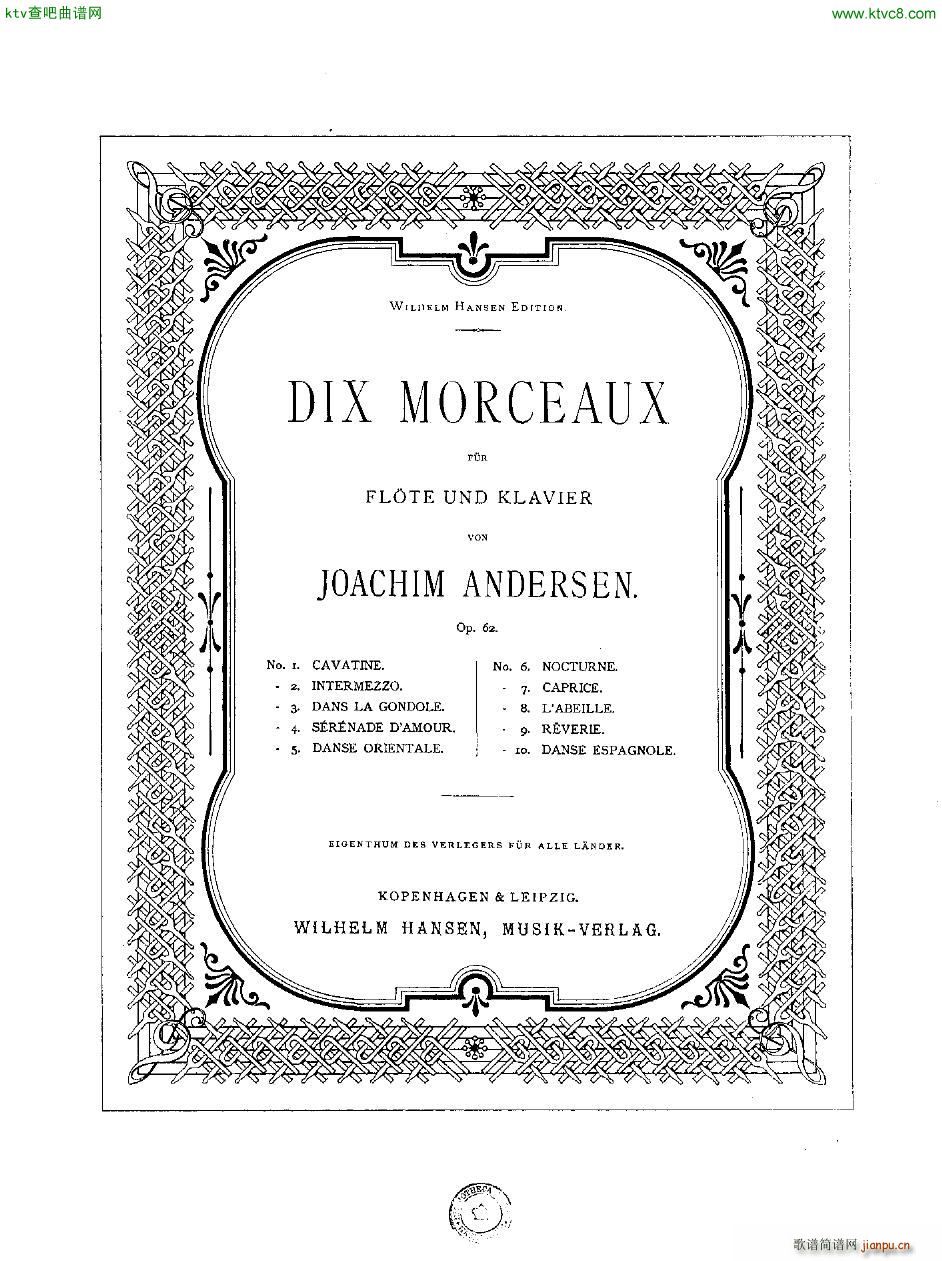 Andersen op 62 Dix Morceaux fl pno14