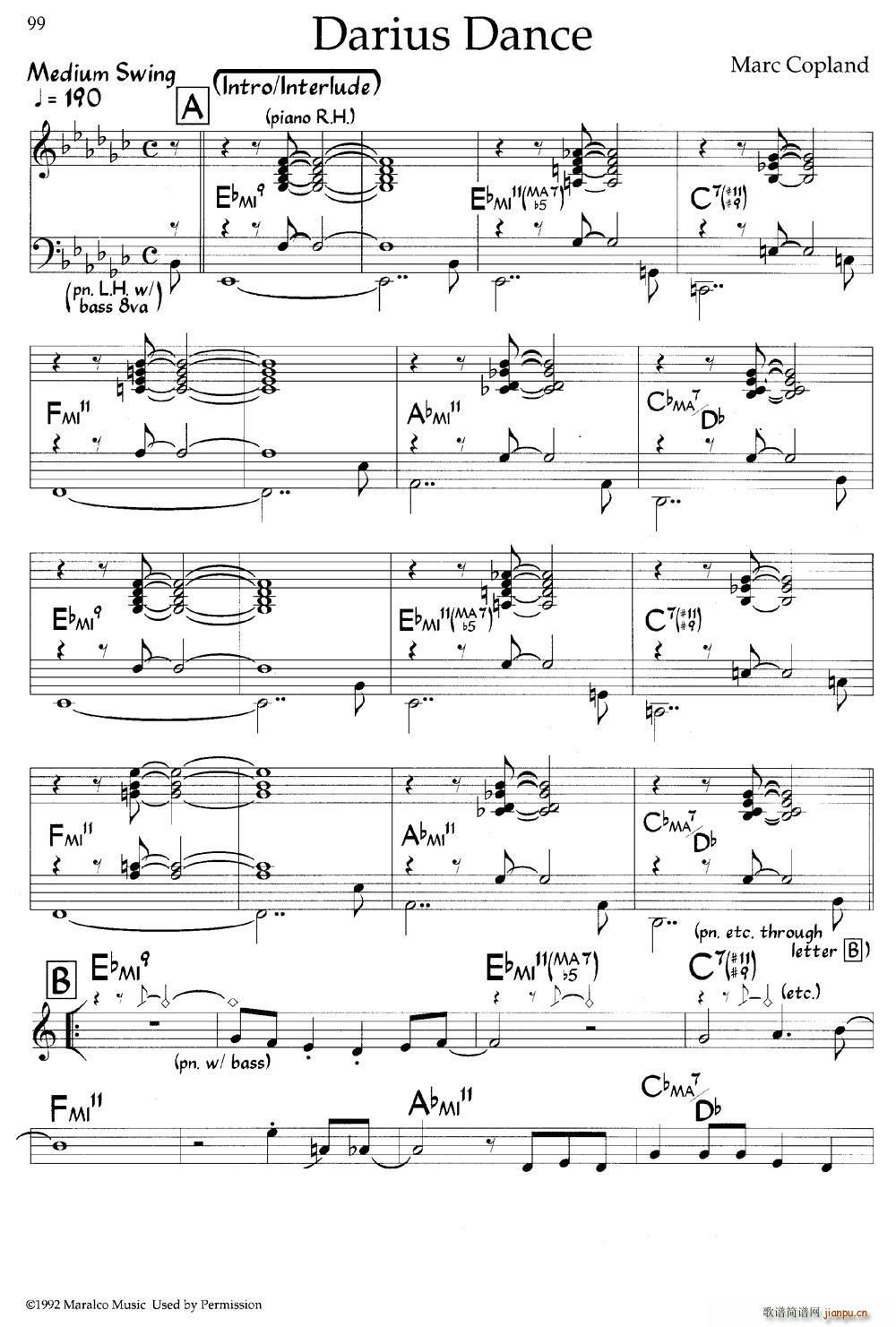 Darius Dance(爵士钢琴曲)1