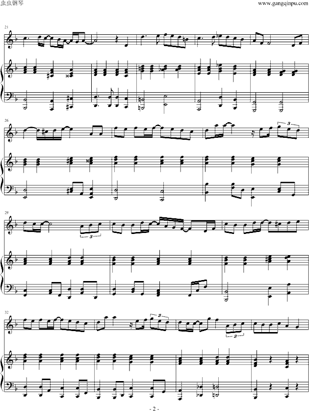 对不起我爱你（降调男版）-钢琴谱(钢琴曲)-中岛美雪2