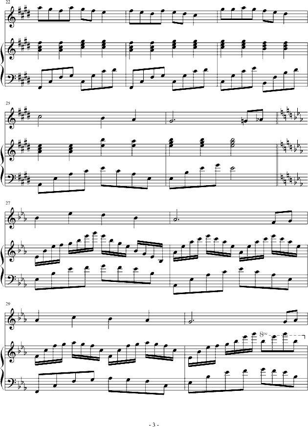冬季恋歌――冬日阳光-钢琴谱(钢琴曲)-血腥残阳3