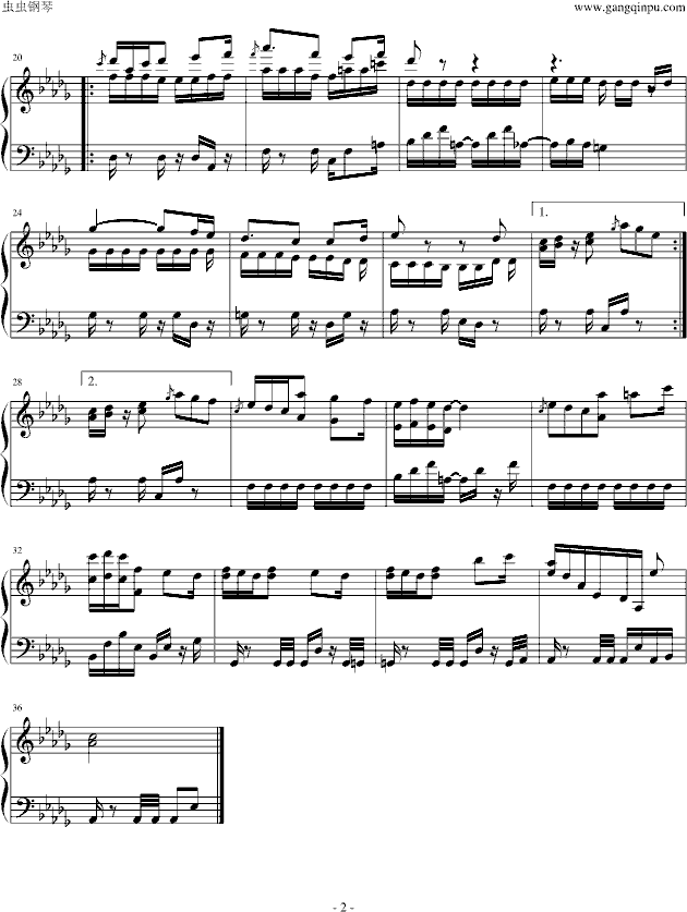 口袋妖怪 桧皮镇 BGM-钢琴谱(钢琴曲)-游戏2