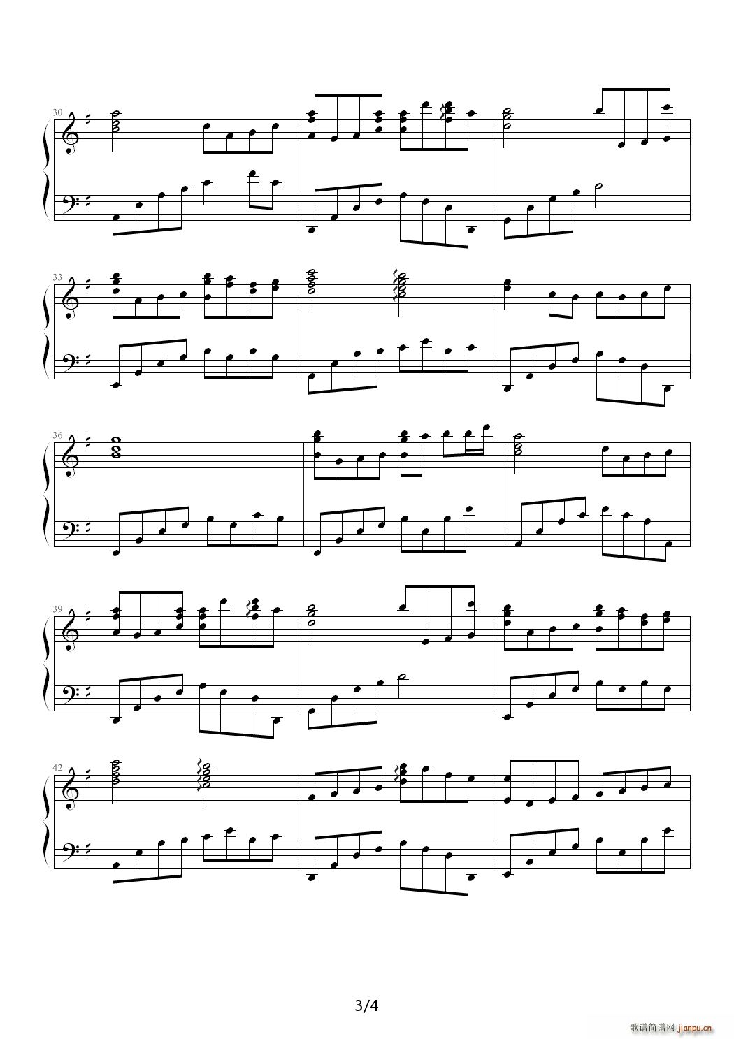 All the notes G调3
