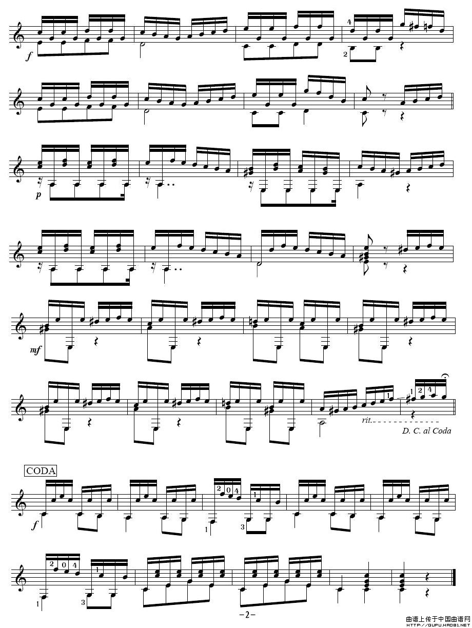 卡路里精选初级古典吉他小品29首之252