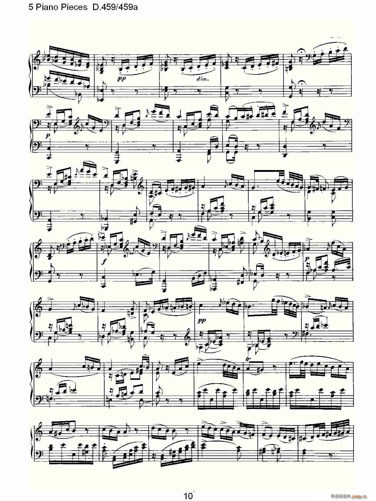 5 Piano Pieces D.459/459a（钢琴五联奏D.459/459a）10