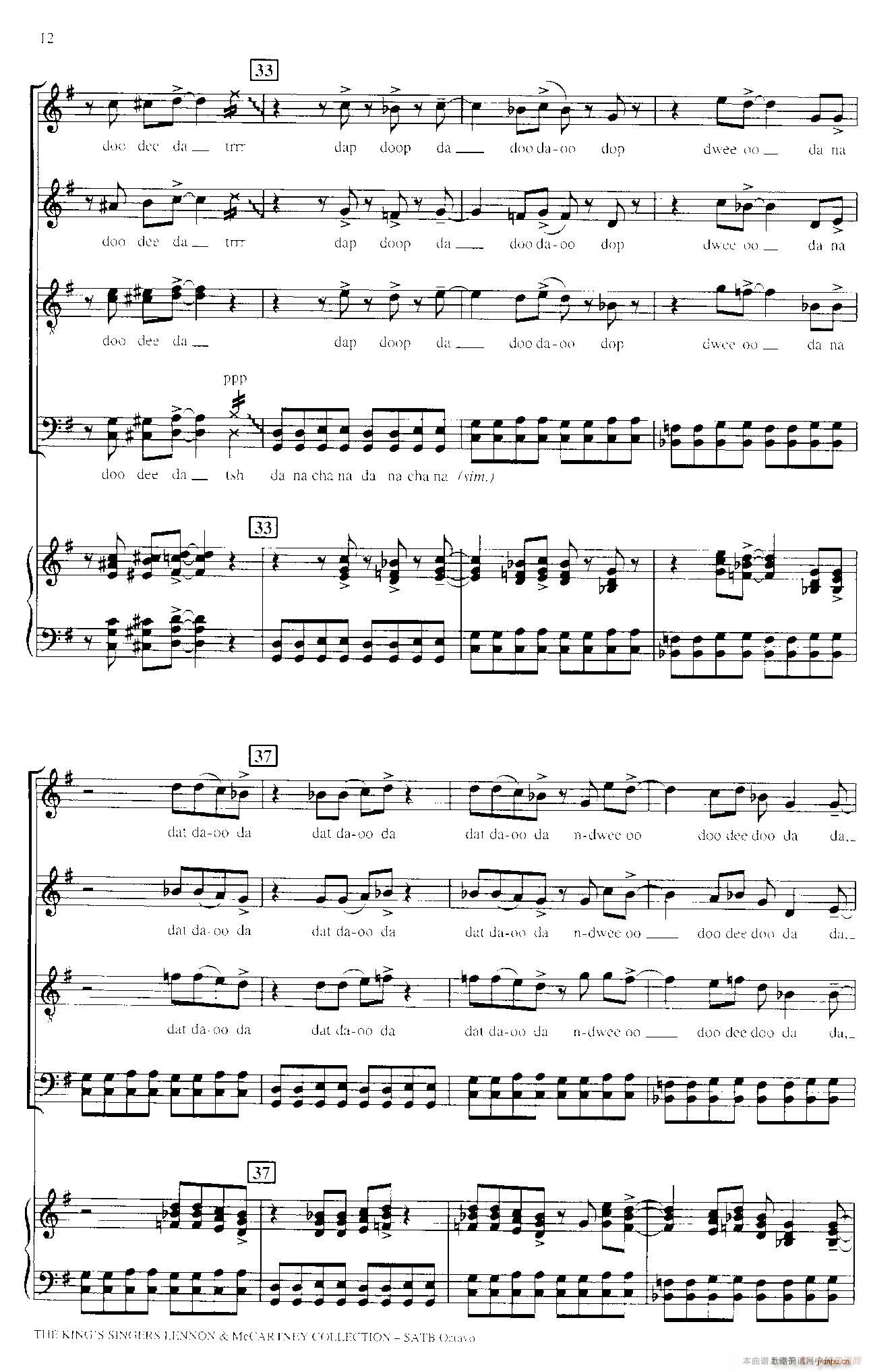 Back in the U S S R （四重奏 钢琴伴奏）5